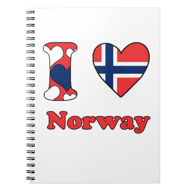 Caderno Espiral Eu amo a Noruega (Frente)