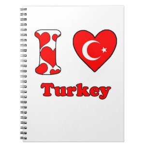 Caderno Espiral Eu amo a Turquia