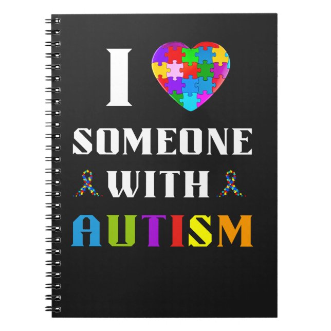 Caderno Espiral Eu Amo Alguém Com Autismo (Frente)