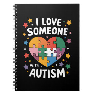 Caderno Espiral Eu Amo Alguém Com Autismo Conscientização Autista