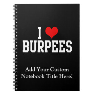 Caderno Espiral Eu amo Burpees, malhação