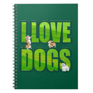 Caderno Espiral Eu amo cachorros