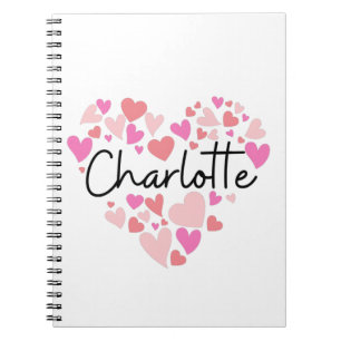 Caderno Espiral Eu amo Charlotte