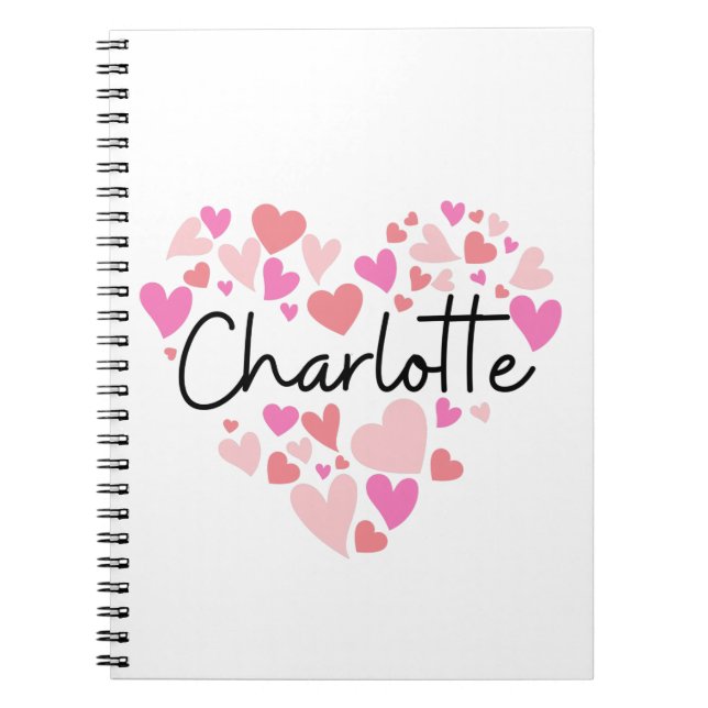 Caderno Espiral Eu amo Charlotte (Frente)