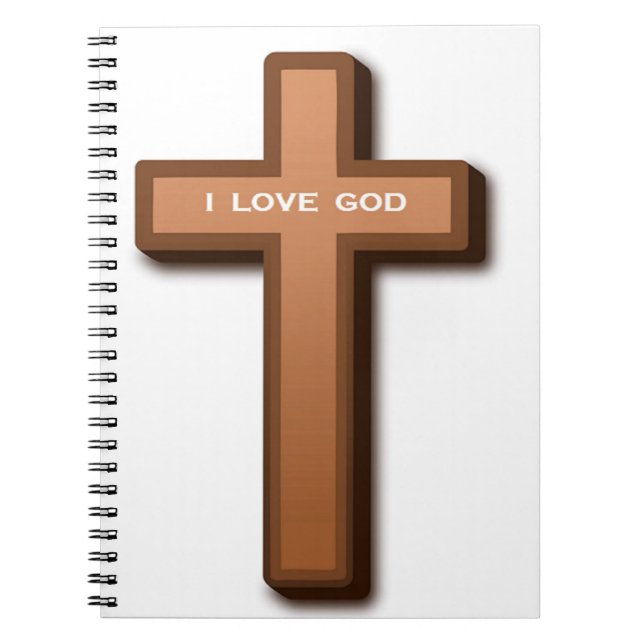 CADERNO ESPIRAL "EU AMO DEUS" CRUZADO (Frente)