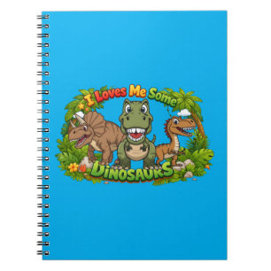 Caderno Espiral Eu Amo Dinossauros Espiral de Dinossauros Fofos
