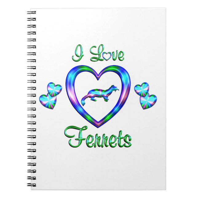 Caderno Espiral Eu amo doninhas (Frente)