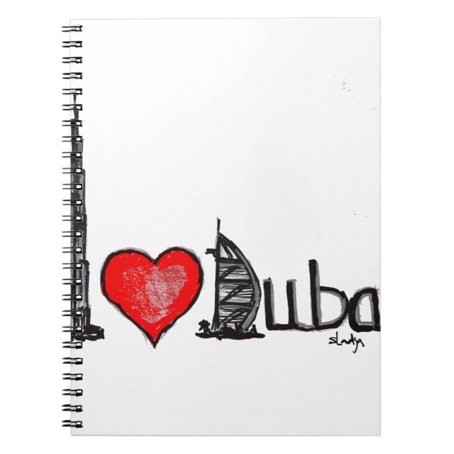 Caderno Espiral Eu amo Dubai (Frente)