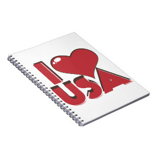 Caderno Espiral Eu Amo EUA Retro 80s