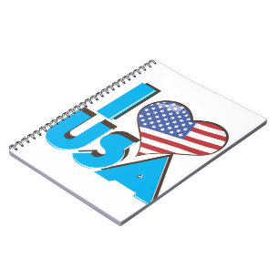 Caderno Espiral Eu Amo EUA Retro 80s