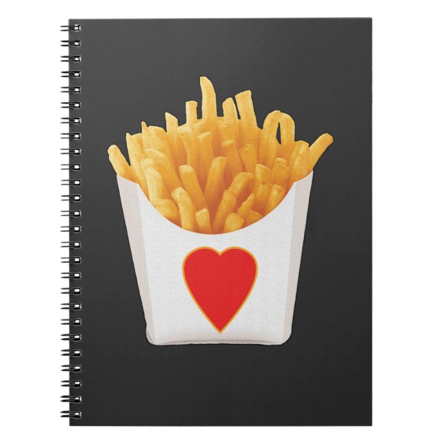 Caderno Espiral Eu Amo Fries Franceses (Frente)
