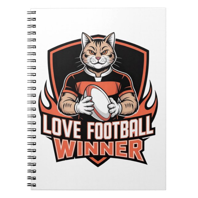 Caderno Espiral Eu amo futebol  (Frente)