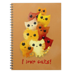 Caderno Espiral Eu amo gatos