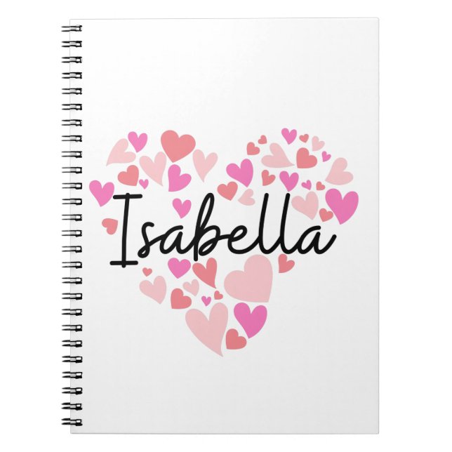 Caderno Espiral Eu amo Isabella (Frente)