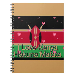 Caderno Espiral Eu Amo! Kenya Hakuna Matata