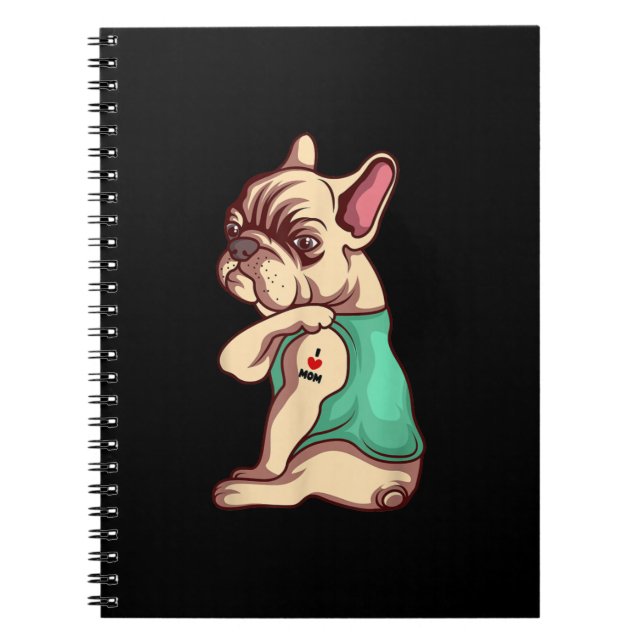 Caderno Espiral Eu Amo Mamãe Tatuagem Sobre O Engraçado Dão De Bul (Frente)