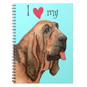 Caderno Espiral Eu amo meu Bloodhound