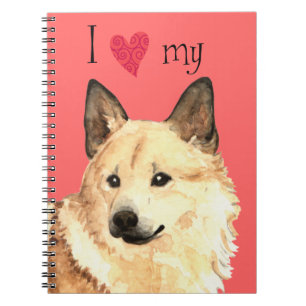 Caderno Espiral Eu amo meu Buhund Norueguês