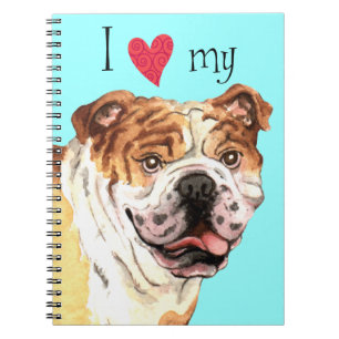 Caderno Espiral Eu amo meu buldogue