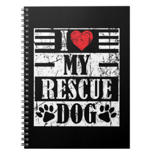 Caderno Espiral Eu Amo Meu Cachorro Resgatado Presente Engraçado V
