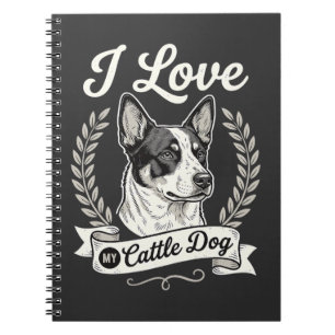 Caderno Espiral Eu Amo Meu Cattle Dog Cachorro Antigo Amante