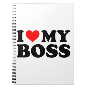 Caderno Espiral Eu Amo Meu Chefe Engraçado Coração Vermelho Chefe 