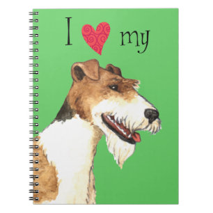 Caderno Espiral Eu amo meu Fox Terrier do fio
