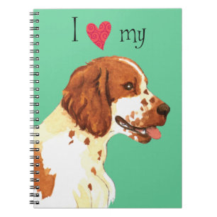 Caderno Espiral Eu amo meu galês Springer Spaniel