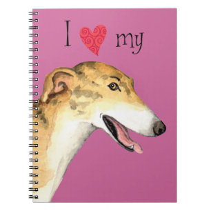 Caderno Espiral Eu amo meu Greyhound