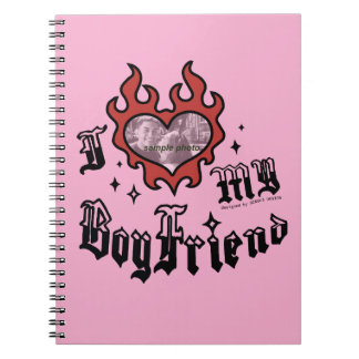 Caderno Espiral Eu Amo Meu Namorado - Vermelho - DingusDesign 