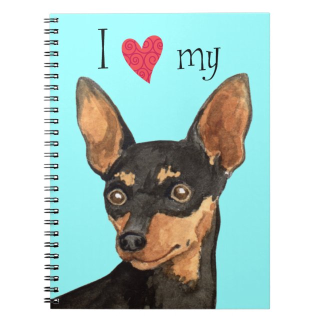 Caderno Espiral Eu amo meu pino mín (Frente)