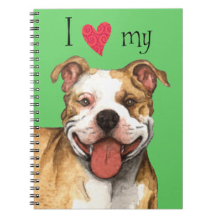 Caderno Espiral Eu amo meu Pit Bull Terrier