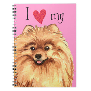 Caderno Espiral Eu amo meu Pomeranian