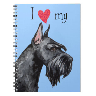 Caderno Espiral Eu amo meu Schnauzer gigante