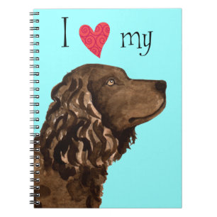 Caderno Espiral Eu amo meu Spaniel de água americana
