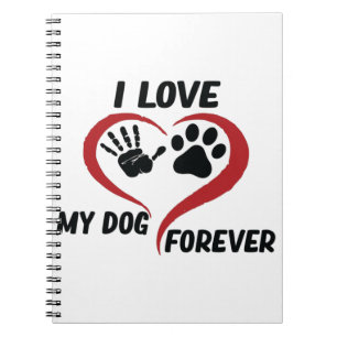 Caderno Espiral Eu amo meu travesseiro decorativo de cachorro