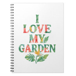 Caderno Espiral Eu Amo Minha Aquarela Tropical Do Jardim