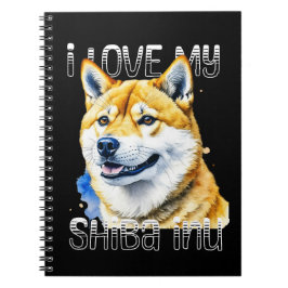Caderno Espiral Eu Amo Minha Shiba Inu | Proprietário do cão