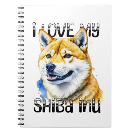 Caderno Espiral Eu Amo Minha Shiba Inu | Proprietário do cão