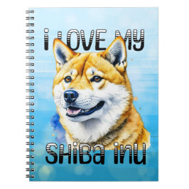 Caderno Espiral Eu Amo Minha Shiba Inu | Proprietário do cão