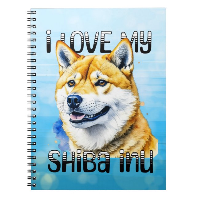 Caderno Espiral Eu Amo Minha Shiba Inu | Proprietário do cão (Frente)