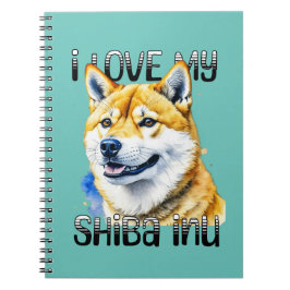 Caderno Espiral Eu Amo Minha Shiba Inu | Proprietário do cão
