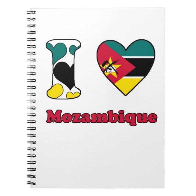 Caderno Espiral Eu amo Moçambique (Frente)