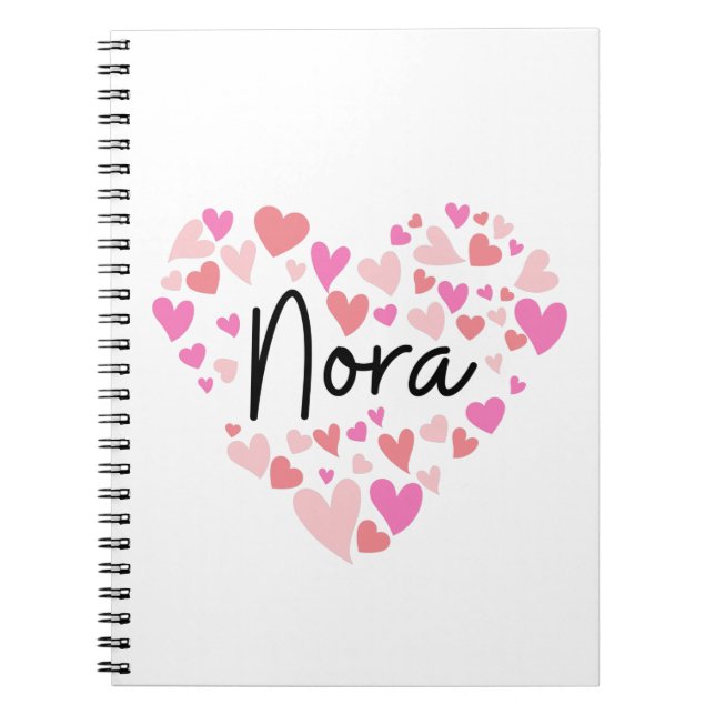 Caderno Espiral Eu amo Nora (Frente)
