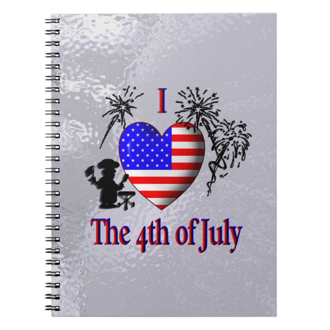 Caderno Espiral Eu amo o 4 de julho (Frente)