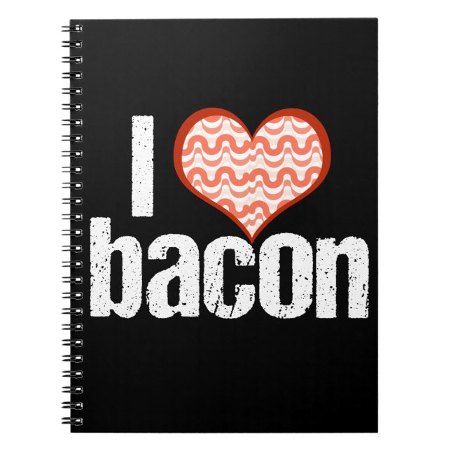 Caderno Espiral Eu amo o bacon (Frente)