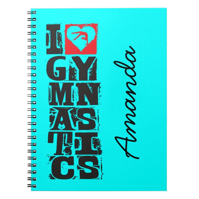 Caderno Espiral Eu amo o caçador da ginástica personalizado (Frente)