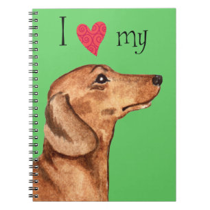 Caderno Espiral Eu Amo o meu Dachshund