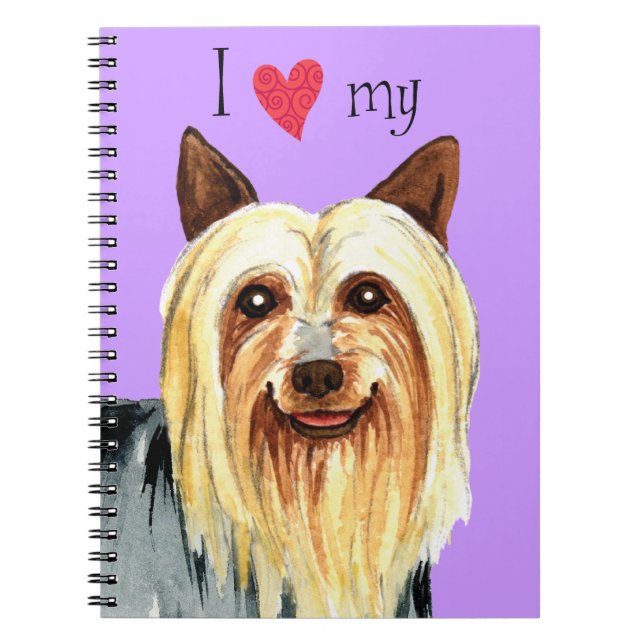 Caderno Espiral Eu Amo o meu Terrier Silky (Frente)