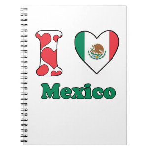 Caderno Espiral Eu amo o México